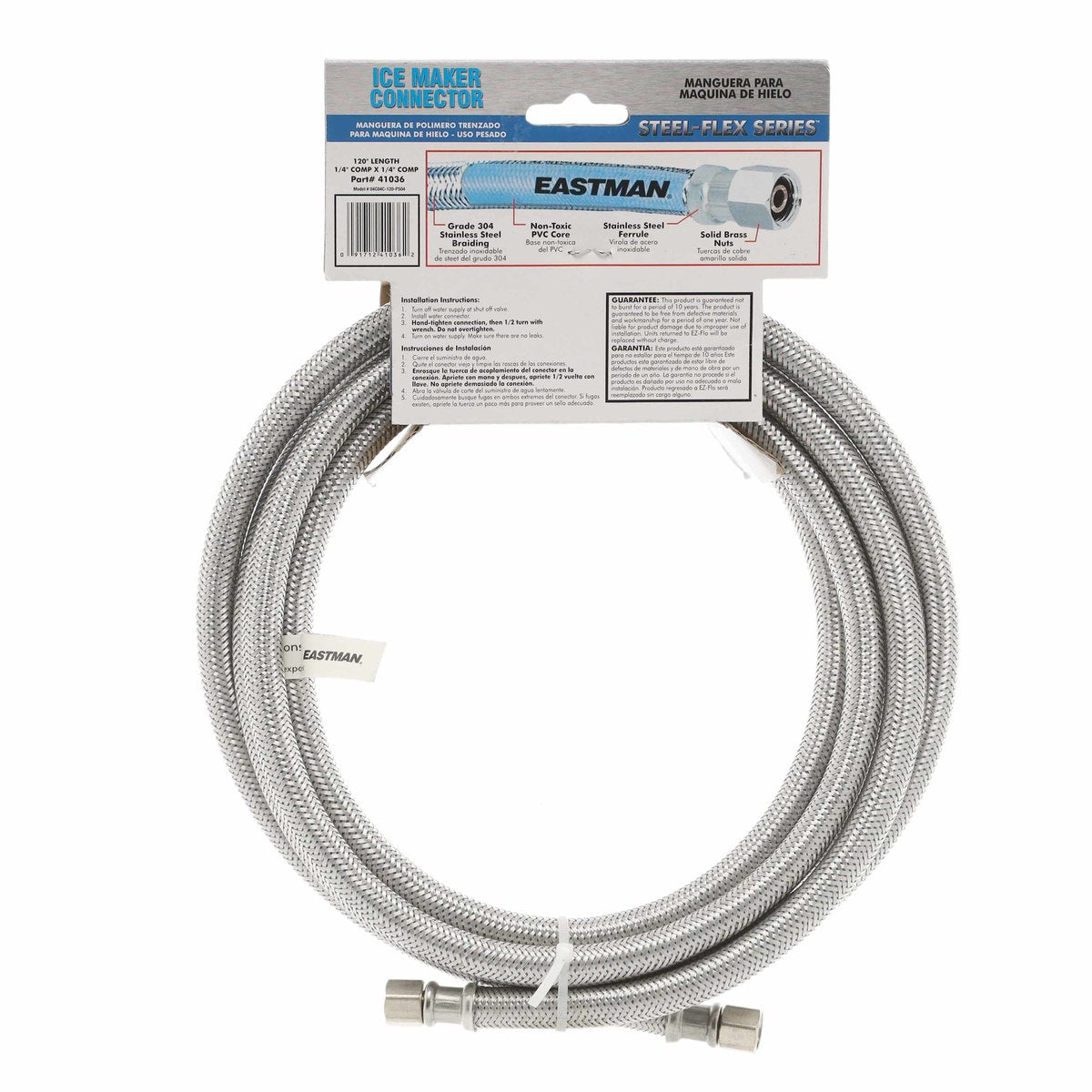 41036 10' Stainless Steel Ice Maker Supply Line