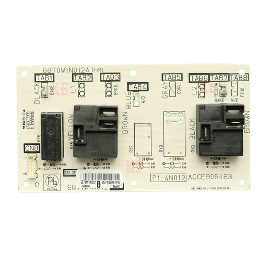 6871W1N012B LG Range Oven Relay Control Board