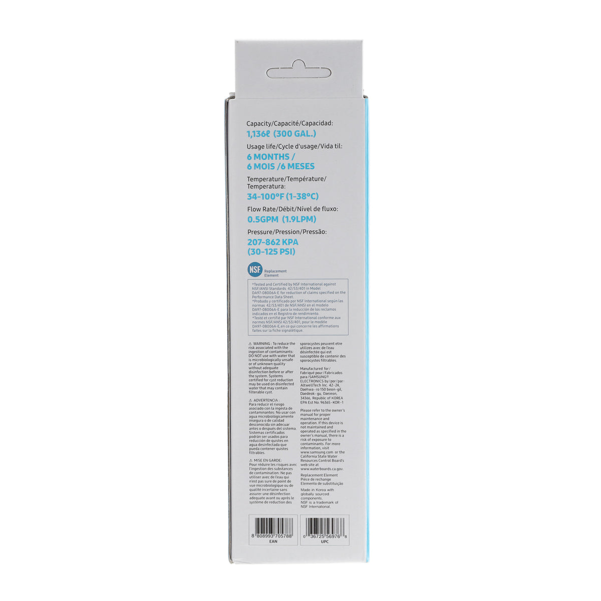 Samsung DA29-00020B HAF-CIN/EXP Side-by-Side & French Door Refrigerator Water Filter