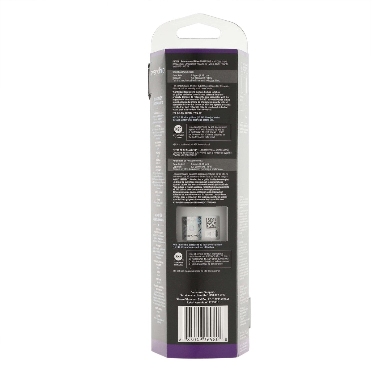 Whirlpool EDR1RXD1B #1 EveryDrop Refrigerator Water Filter